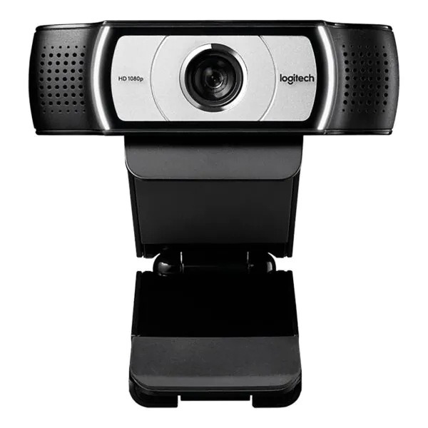 Webcam Logitech C920 com foco automático e alta definição.