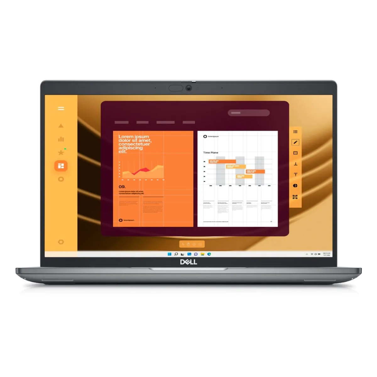 Laptop Asus com tela exibindo gráficos e interface de software.