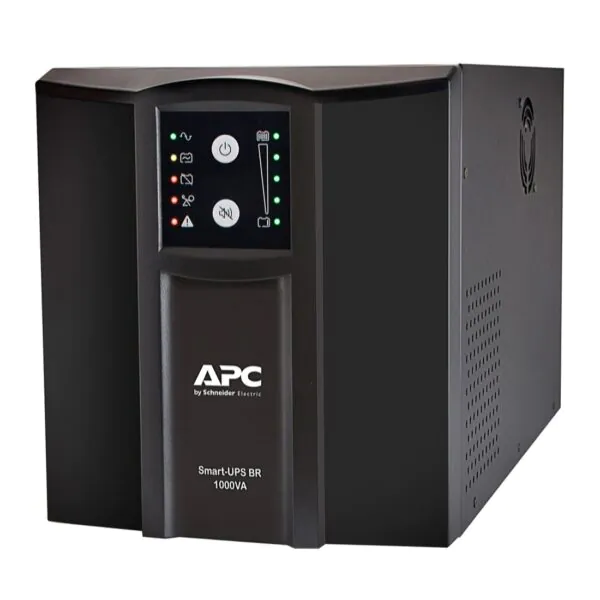 Nobreak APC Back-UPS, modelo 600VA, com display de status.