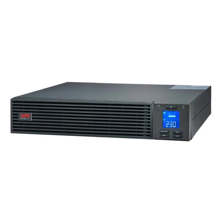 Nobreak APC, modelo SMT750I, com display digital e design compacto.