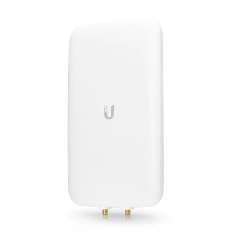 Ponto de acesso Ubiquiti, modelo U6-LR, design compacto e elegante.