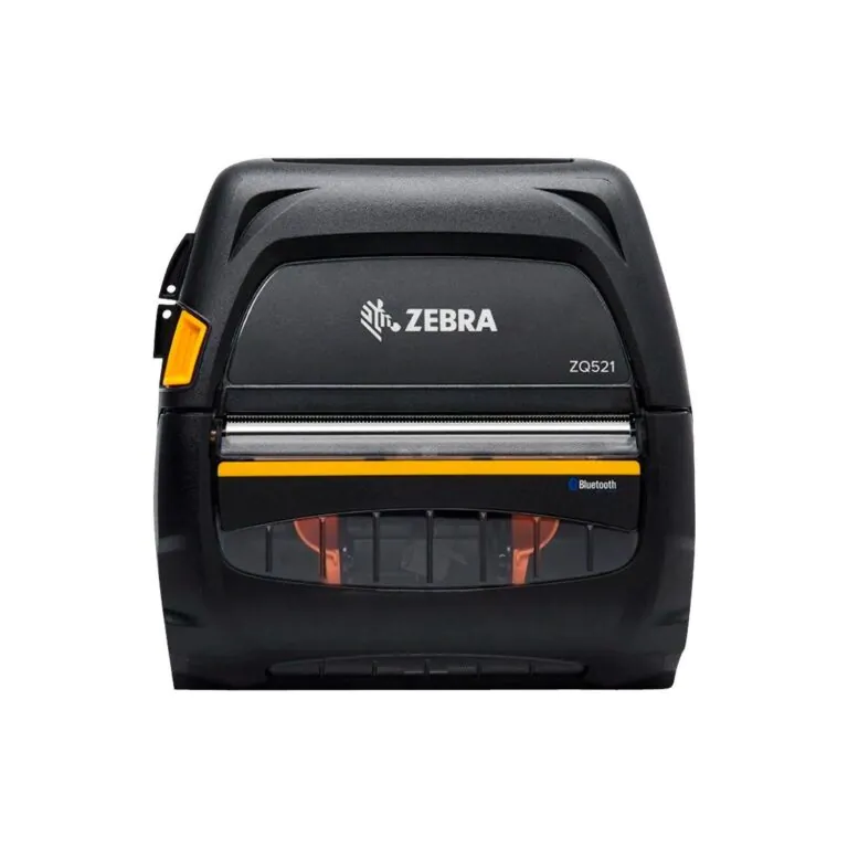 Impressora portátil Zebra ZQ620 com design compacto e conexão Bluetooth.